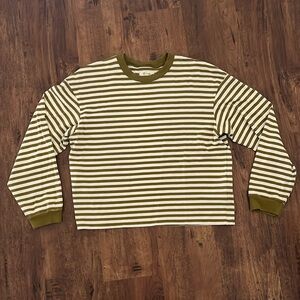 MADEWELL cotton striped cropped Longsleeve tee